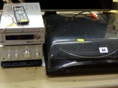 An Ion Profile Pro USB turntable with Hitachi DAB disk player & tuner E/T