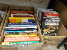 Two boxes of cookery and other books