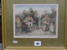 J ALPHAGE BREWER lithograph - village scenes in 'Cockington Forge', signed in pencil, 16.5 x 21 cms