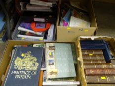 A parcel of mixed books in several boxes