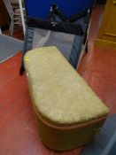 A Lloyd Loom-style blanket box & a folding Mothercare travel cot