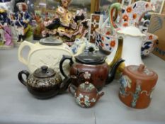 A collection of antique Chinese & other teapots (some damages)