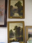 Pair of Victorian oils on canvas - river views, indistinctly signed