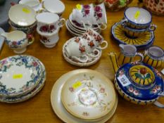 A parcel of teaware in various patterns etc