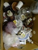 A box of mixed glassware and china etc