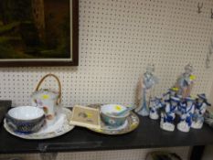 A collection of oriental porcelain and figurines etc