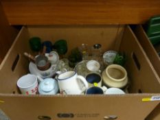 A box of glassware and porcelain