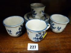 Delft type coffee cups and saucers