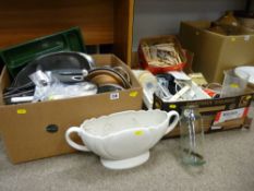Two boxes containing large quantity of kitchen and household items