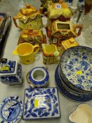 Cottage teaware, blue and white china etc