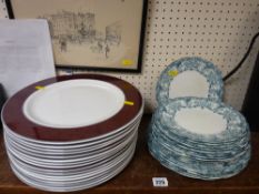 A good quantity of modern dinner plates and Staffs plates