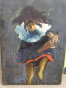 JOHN CHERRINGTON oil on canvas - study of a dancer, unsigned