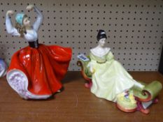 Two Royal Doulton figurines 'Karen' HN2388 and 'At Ease' HN2473