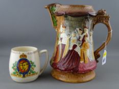 A Burleighware commemorative jug coronation of HM Queen Elizabeth II June 1953 & a 1937 coronation