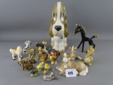 A tray of collectable animal figurines by Szeiler, Wade, Beswick etc