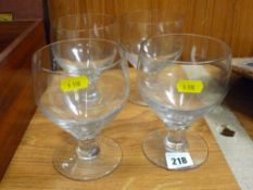 Four large glass rummers