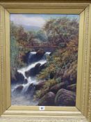 T FAIRFAX oil on board, - river falls near Llanberis, signed, 54.5 x 39.5 cms
