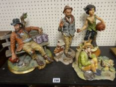 Four Capodimonte figures