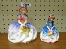 Two Royal Doulton figurines 'Monica' HN1467 and 'Monica' M72