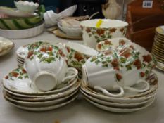A Victorian leaf decorated part-teaset