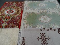 Five modern scatter rugs & others