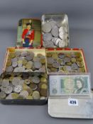 A collection of commemorative crowns, British & World coinage together with a vintage £1 note