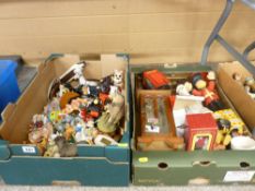 A collection of teddy bear & other ornamental figurines etc