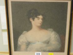 ELLEN JOWETT framed Victorian print of a lady