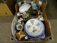 A box of mixed china, glassware and similar items