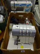 Small Janome Mylock electronic controlled sewing machine and a silver 502 sewing machine E/T