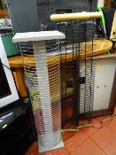 Parcel of three CD storage towers and small display cabinet