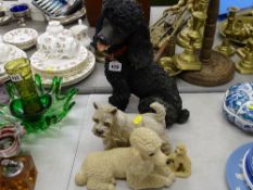 A quantity of Poodle and other dog ornaments