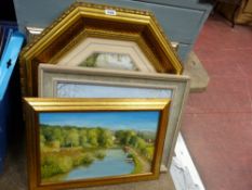 BEARD oil on canvas - canal scene and BEARD oil on canvas - horses at the fence, limited edition