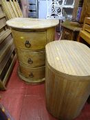 Half moon rustic chest of three etc