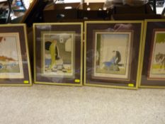 Four French Art Deco prints, signed 'Tito'