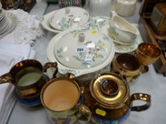 Parcel of J & G Meakin 'Chiltern' dinnerware and a quantity of copper lustre