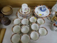 Vintage Staffordshire teaware with reg. mark and other china items