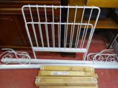 White metal extending single cot/bed frame