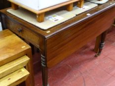 Vintage mahogany sofa table with end drawer