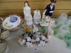 A rare Staffordshire figure Kossuth , Welsh and Scottish figures etc