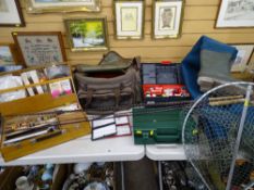 Fishing equipment-waders, rods, nets and fly making items etc