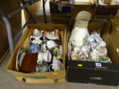 Two boxes of good porcelain-hen on nest, commemorative, Copenhagen, Gaudy Welsh, etc