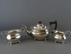 Three piece Sheffield EPNS tea service