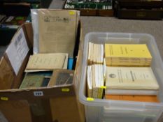 Box of vintage Welsh books and a tub o Welsh transactions (Trafodion)