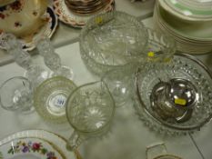 Parcel of miscellaneous glassware including electroplate lidded marmalade jar with saucer