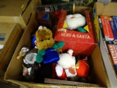 a box of christmas soft toys/decorations
