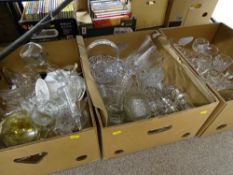 Three boxes containing large quantity of drinking and other glassware