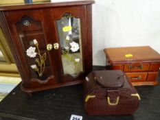 Three jewellery boxes/cabinets