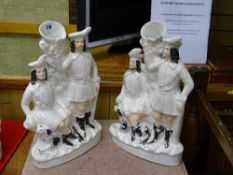 Pair of Staffs flatback spillholders 'Robin Hood'