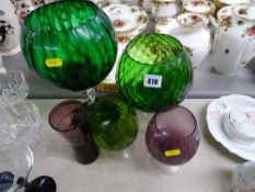 A parcel of coloured glassware